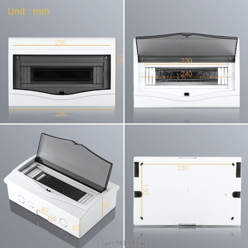 Plastic Electrical Distribution Box Home Lighting Box for 2-4/5-8/9-12 Ways Surface Mounted Circuit Breaker O01 20