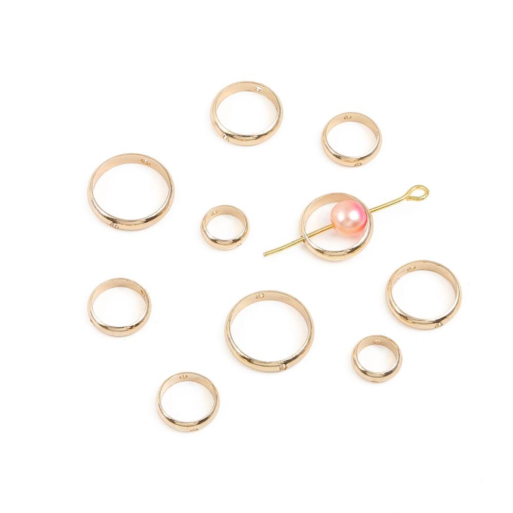 10pcs/lot 6/8/10/12mm Double Hole Spacer Bead Positioning Circle Jump Rings For DIY Earring Bracelets Jewelry Making Accessories