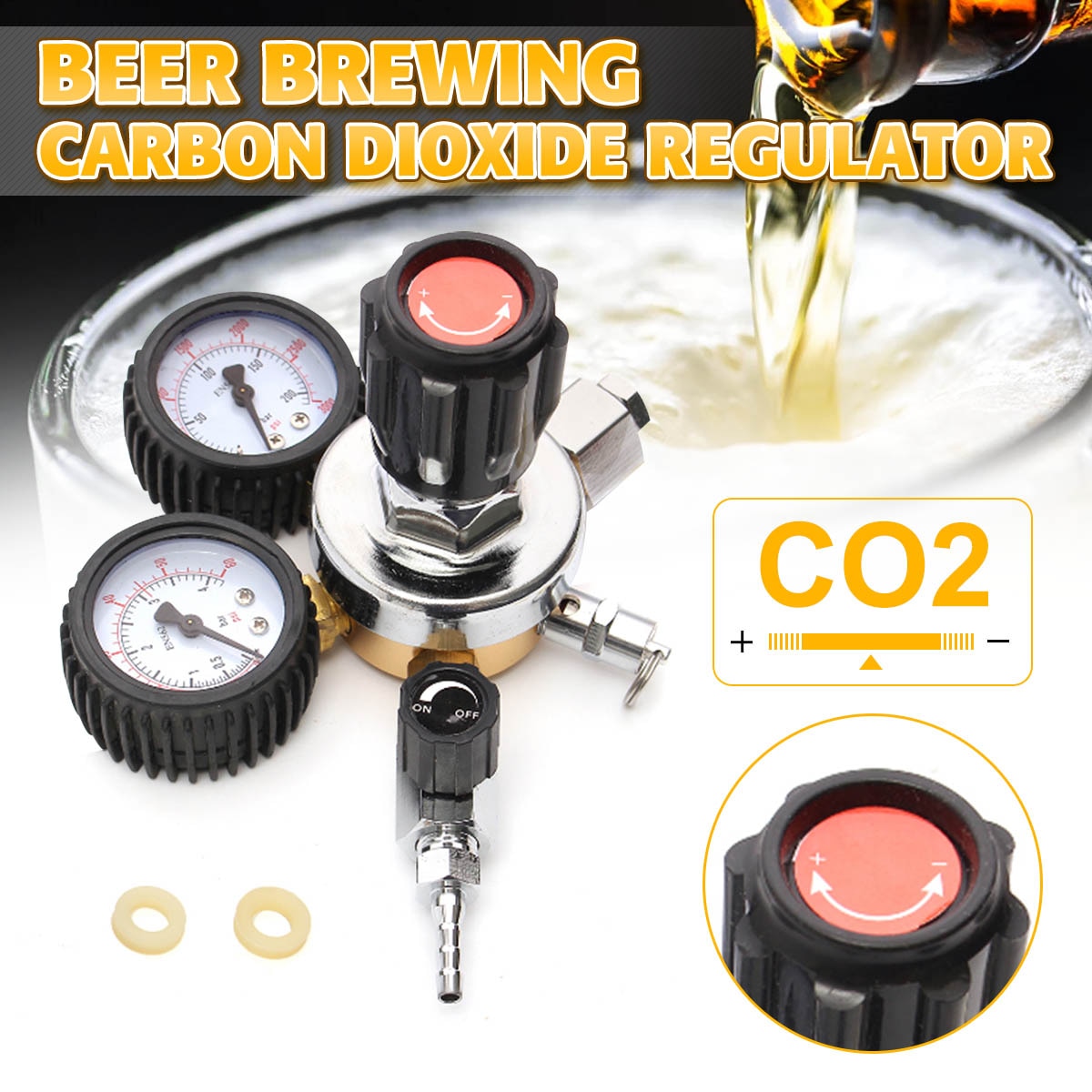 Ajustable CO2 Gas Bottle Regulator Carbon Dioxide CO2 Regulators Pressure Reducer For Beverage Beer W21.8 Double Gauge Regulator