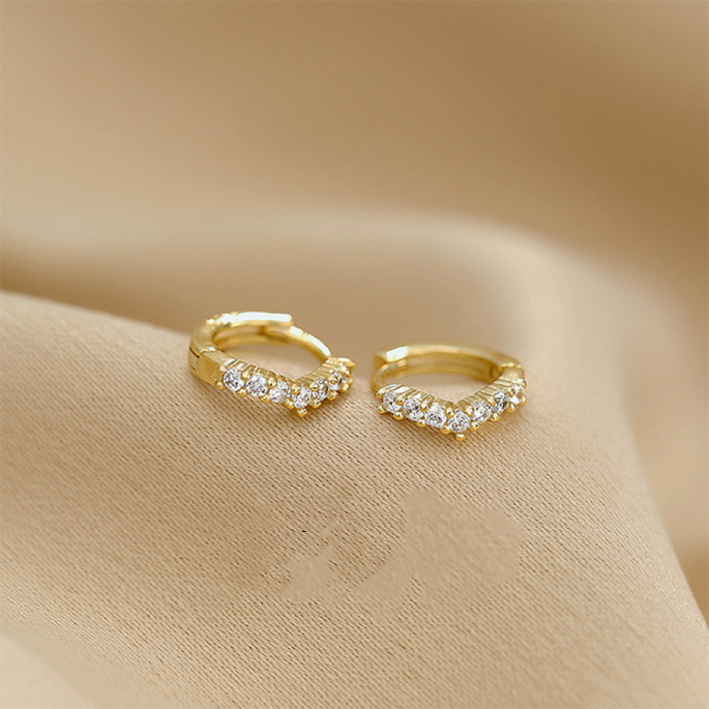 Aros Huggie de acero inoxidable para mujer, aretes pequeños y delicados de Color dorado clásico, joyería minimalista de estilo coreano, pendientes de para mamá: PLATEADO
