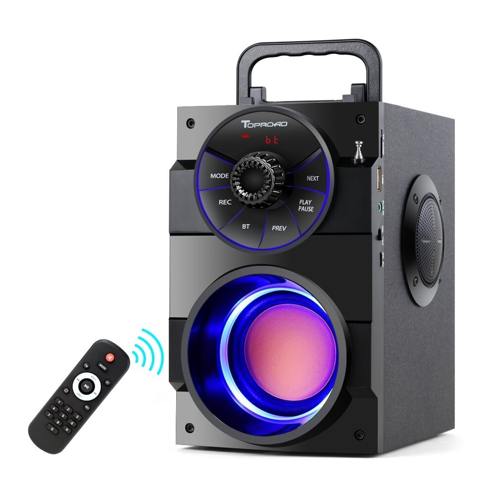 Altavoz Bluetooth TOPROAD portátil inalámbrico estéreo Subwoofer graves altavoces grandes columna soporte FM Radio TF AUX Control remoto USB: Default Title