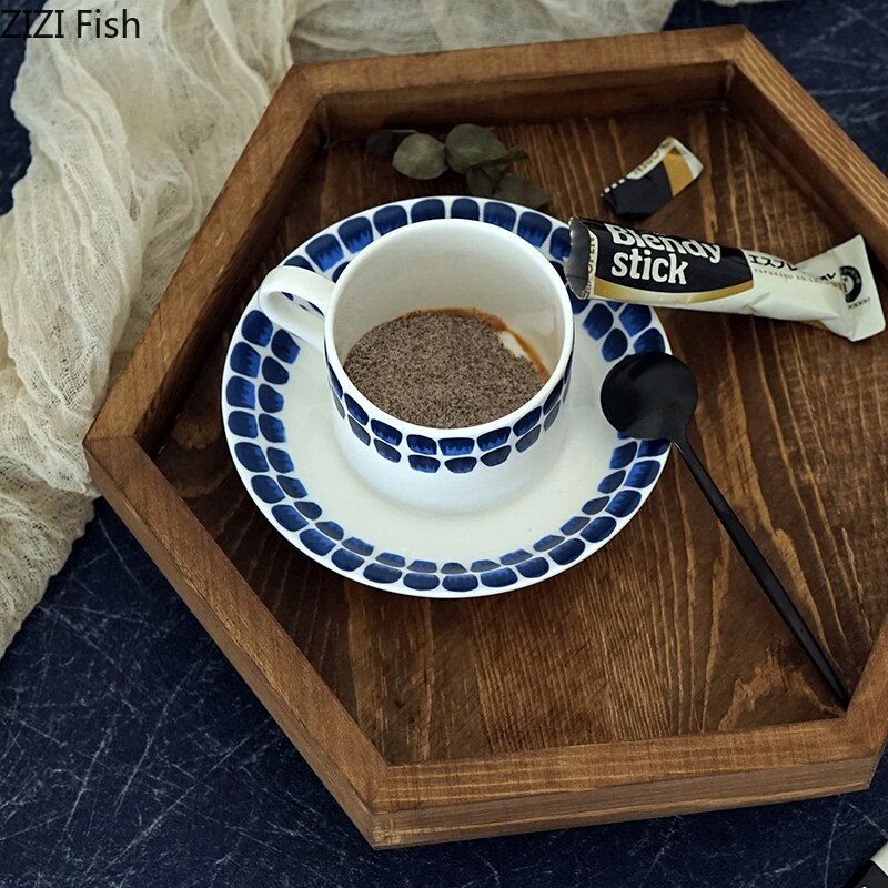 Bandeja de madera hexagonal hecha a mano de 20cm/30cm/40cm, plato de café de madera Burly, decoración de mesa, soporte de joyería para maquillaje y postres