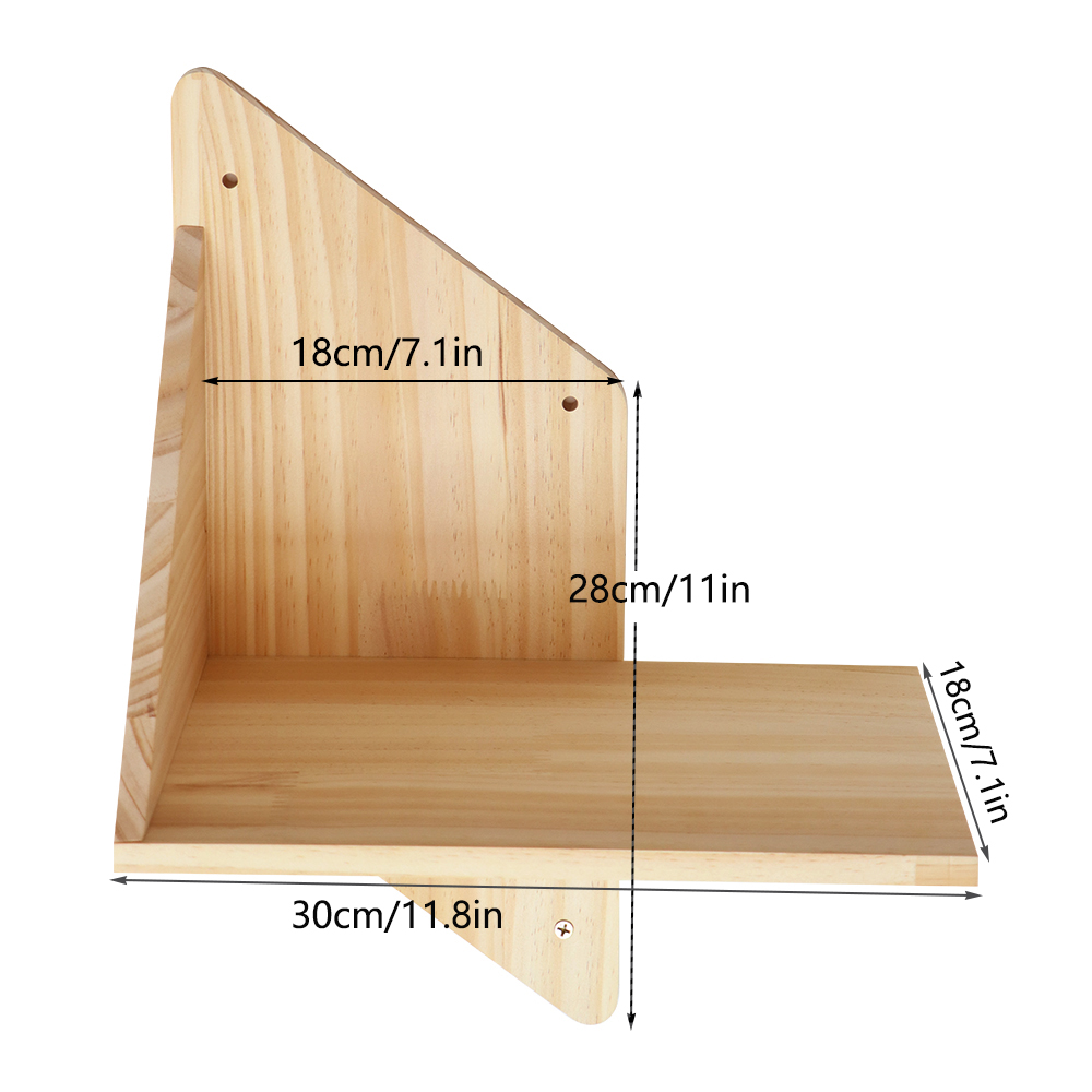Panier mural en bois pour chat, étagère pour chat, lit de perche, hamac de couchage, grattage d'escalade, meubles muraux modernes pour chats: Or