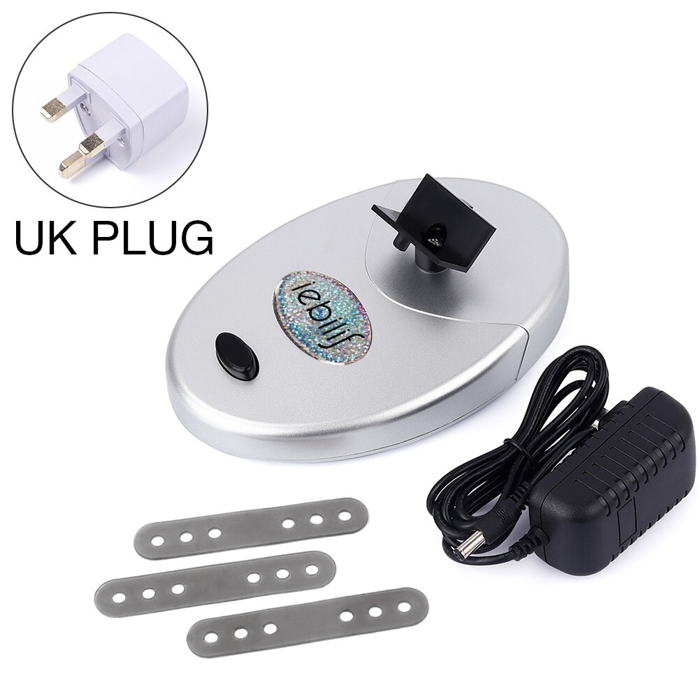 Elektrische Nagellack Shaker Maschine Nagel Gel Polnisch Flasche Schütteln Gerät Tragbare Gel Polieren Mangel Flasche Schütteln Maschine: UK Stecker Silber-