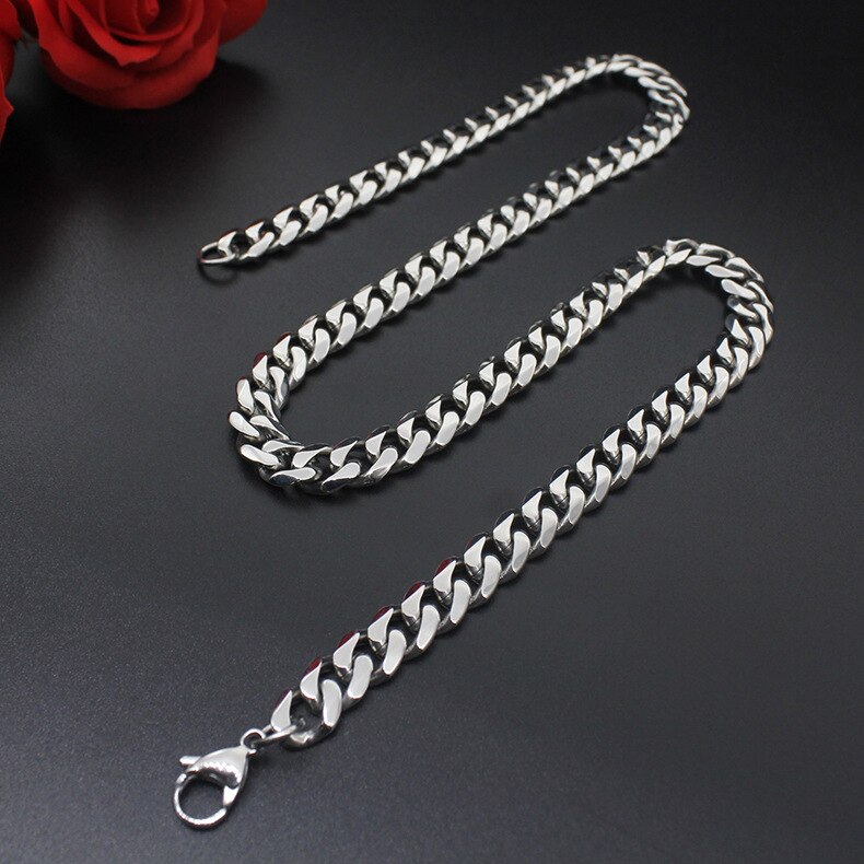 high-end titanium steel stainless steel necklace six face magic chain domineering men's jewelry sweater chain