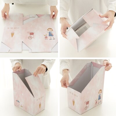 3PCS/LOT Papery DIY File Organizer Document Holder A4 Paper Organizer Document File Storage Box Office Desk Organizer