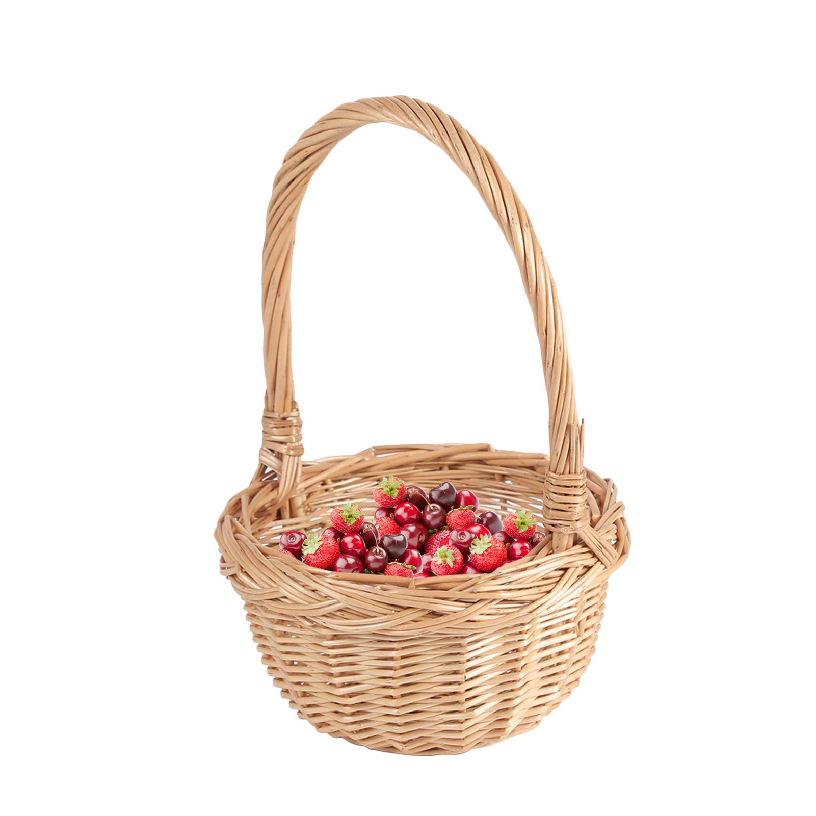 Picnic Basket Hand Made Wicker Basket Flower Basket Shopping Storage Hamper And Handle Wooden Wicker Fruit Basket