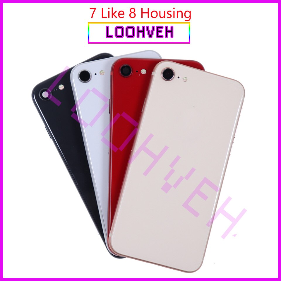 Capa traseira do chassi para iphone, capa para iphone 7, 7 plus, como 8 ou 8 plus, x capa + adesivo da bateria livre