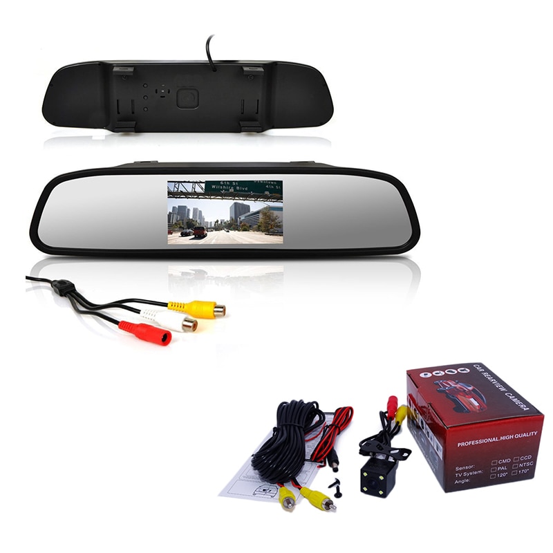 Viecar Auto Achteruitkijkspiegel Monitor Met Nachtzicht Omkeren Achteruitrijcamera 4.3 inch scherm Spiegel Monitor