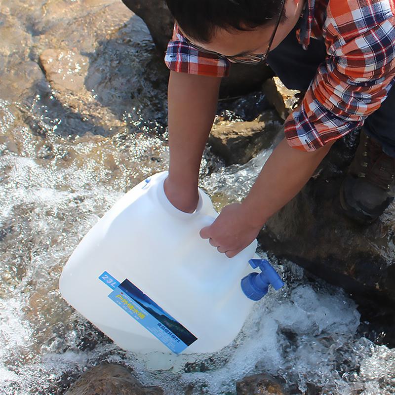 23L Car Driving Water Bucket PE Thickened camping water tank Portable Water Container with Faucet For Camping Hiking Picnic