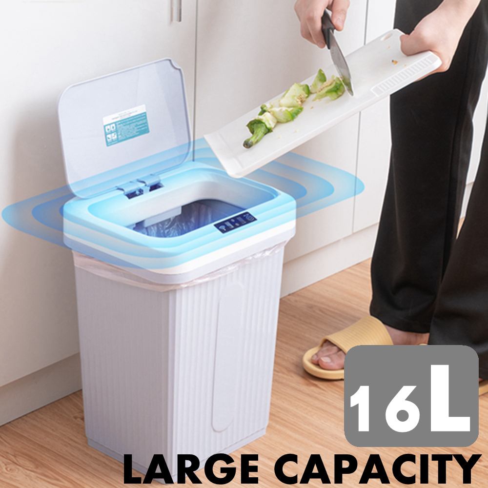 16l sensor automático caixote do lixo lata de lixo inteligente usb indução recarregável lixo bin pode casa sala estar balde de lixo