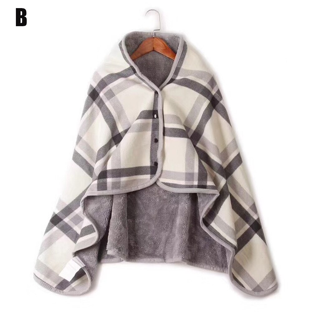 Superblødt plys varmt tæppe, som kan bæres overdimensioneret poncho-tæppe, tørklæde kappe sjaler lbshipping: Stil b