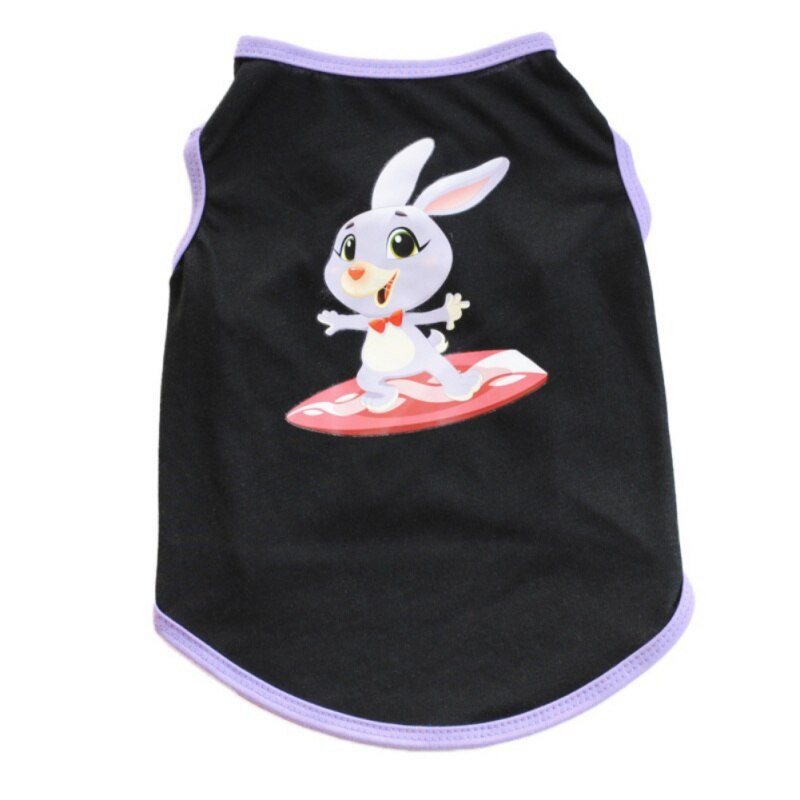 Happy Easter Dog Party Vest T Shirts Cartoon Konijn Bunny Pet Hond Kat Kleding Chihuahua Yorkies Zomer Apparels: Black / L