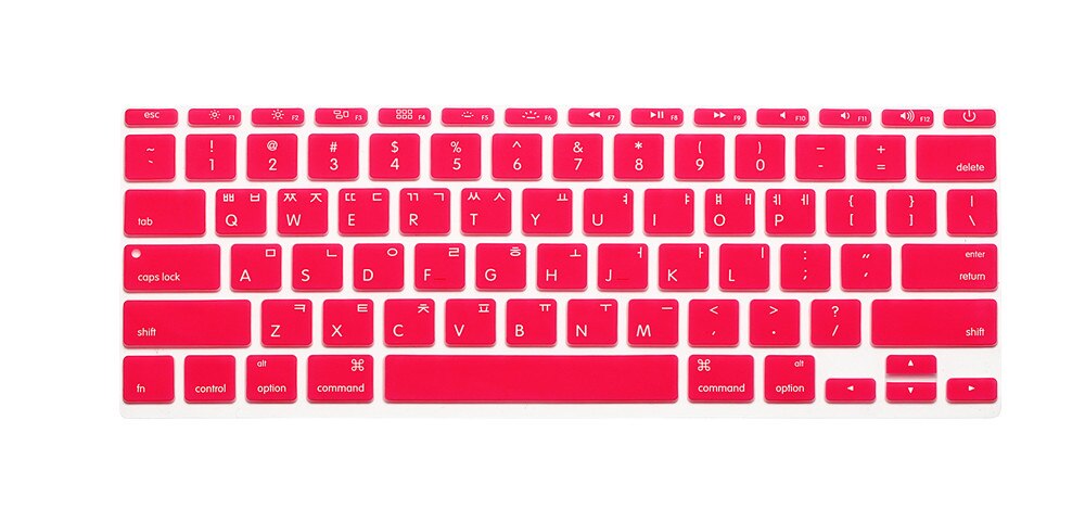Korean Keyboard Cover for MacBook air 11 inch 11.6 air A1465 A1370 US key laptop keyboard protective film Korean display: Pink
