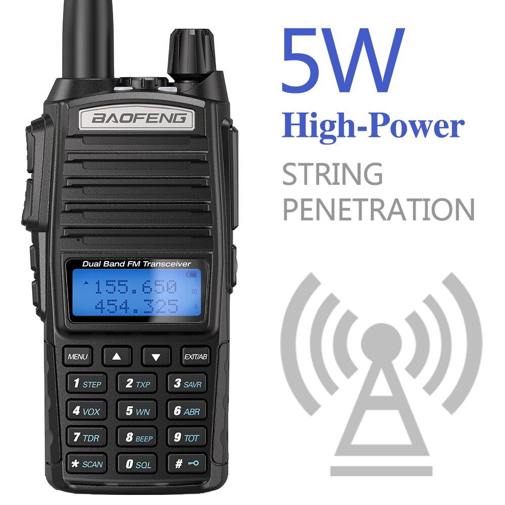 BaoFeng UV-82 walkie-talkie 5W VHF UHF Baofeng podwójny PPT UV 82 dwukierunkowe Radio 10 KM Baofeng UV82 Transceiveruv UV9R UV5R Ham Radio