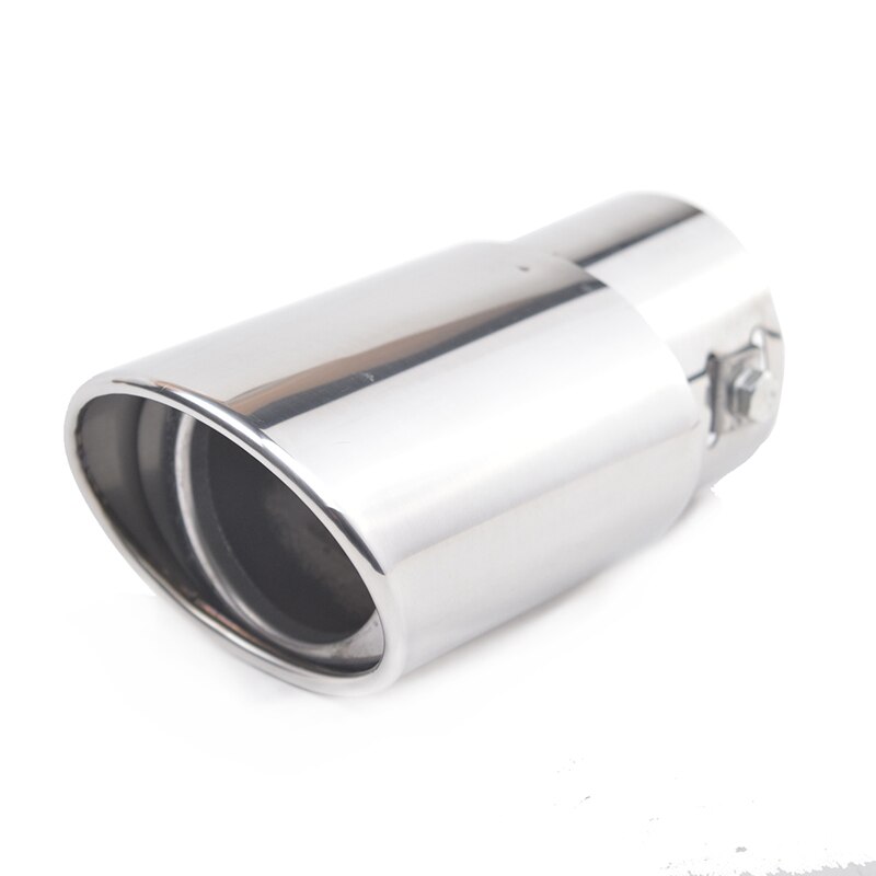 Round Universal Car Exhaust Muffler Tip Stainless Steel Pipe Exhaust Tail Muffler Tip Pipe Silver Chrome Car Accessories: C