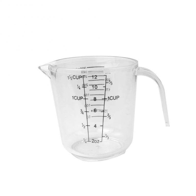 Transparent measuring cup with scale plastic cup kitchen baking supplies liquid non-pouring cup with handle measuring cup/Jugs: 300ML