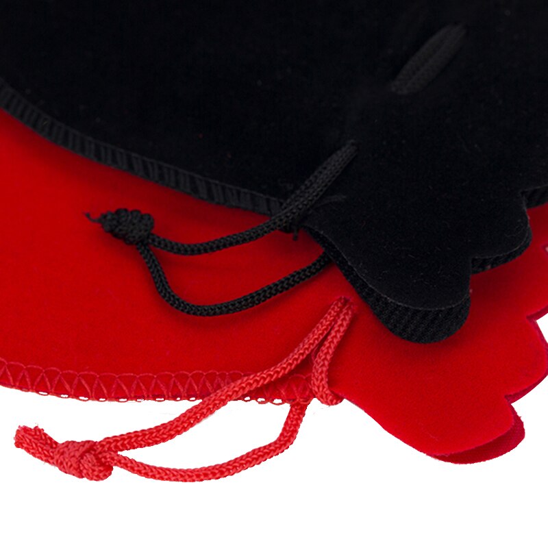 Bolsa de terciopelo 6x7 cm negro/tela roja organizador bolsa de Navidad/boda Cordón de para exhibición de joyería joyero Organizador
