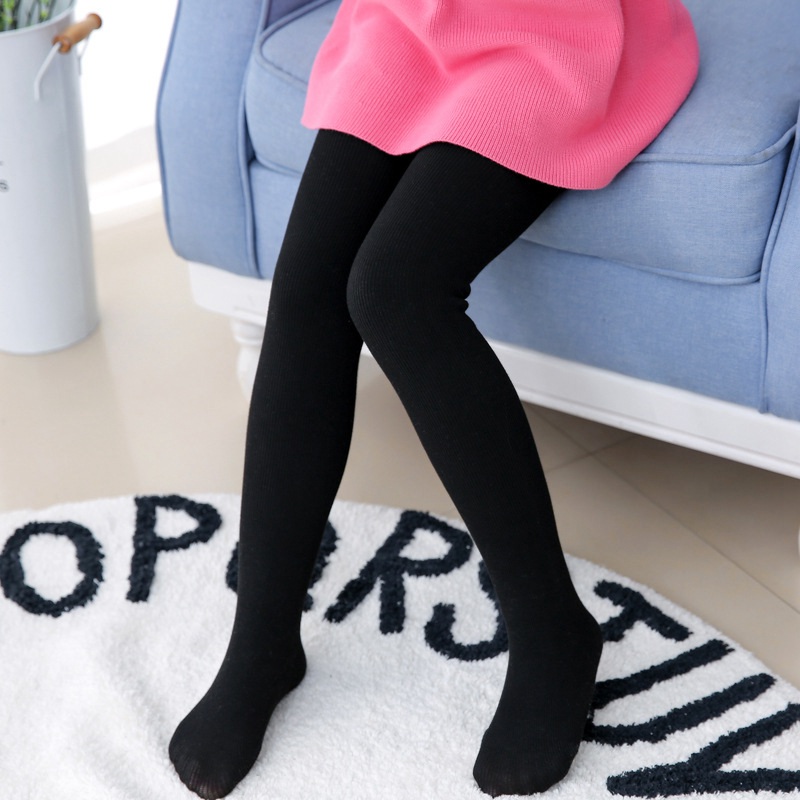 Cootelili varm vinter pige leggings varm tyk fløjl fleece bukser børn leggings børn lange bukser pige tøj hvid: Sort / Xl