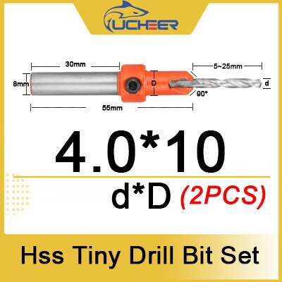 Ucheer 1 set hss timmer liten träbearbetning försänkt borrkrona set skruvskärare träverktyg för metall trälegering borr + skiftnyckel