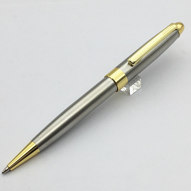 Luxury stationery pen silver and gold trim mont business style ballpoint pen mb for school supplies ON78422