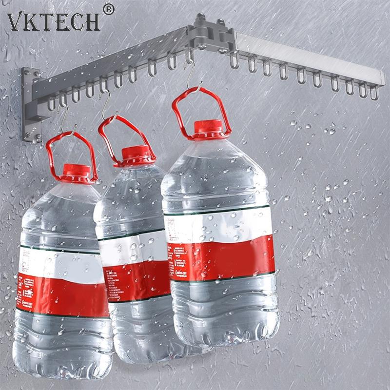 Składany wieszak ścienny suszarka robić prania wieszak na ubrania kryty balkon chowany wieszak ręczniki ubrania organizator