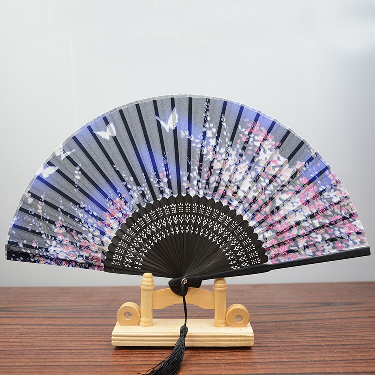 Mini portable ladies folding fan cherry blossom bamboo and wind Japanese ITAS6647A
