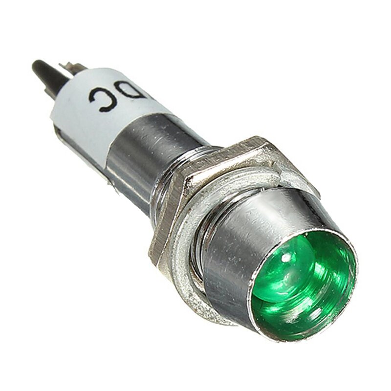 4pcs 12V 8mm Chrome LED Dashboard Warning Indicator Signal Light Lamp Bulb