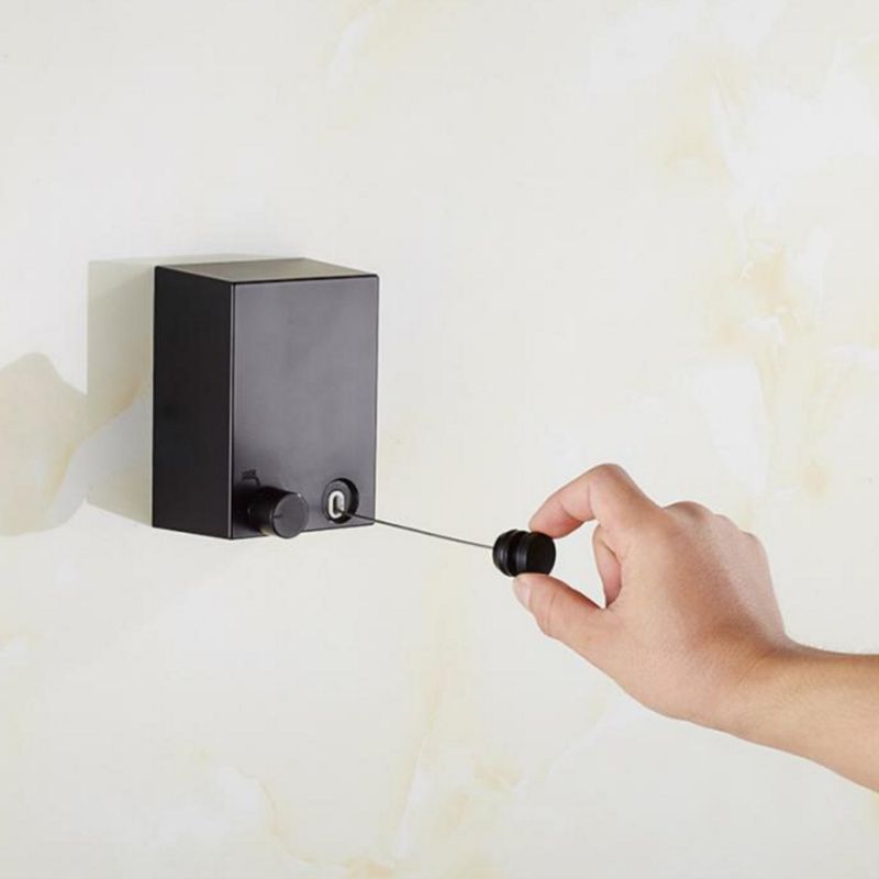 Stainless Steel Retractable Indoor Clothes Line Rope Wall Hanger Drying Rack Balcony Bathroom Invisible Clothesline