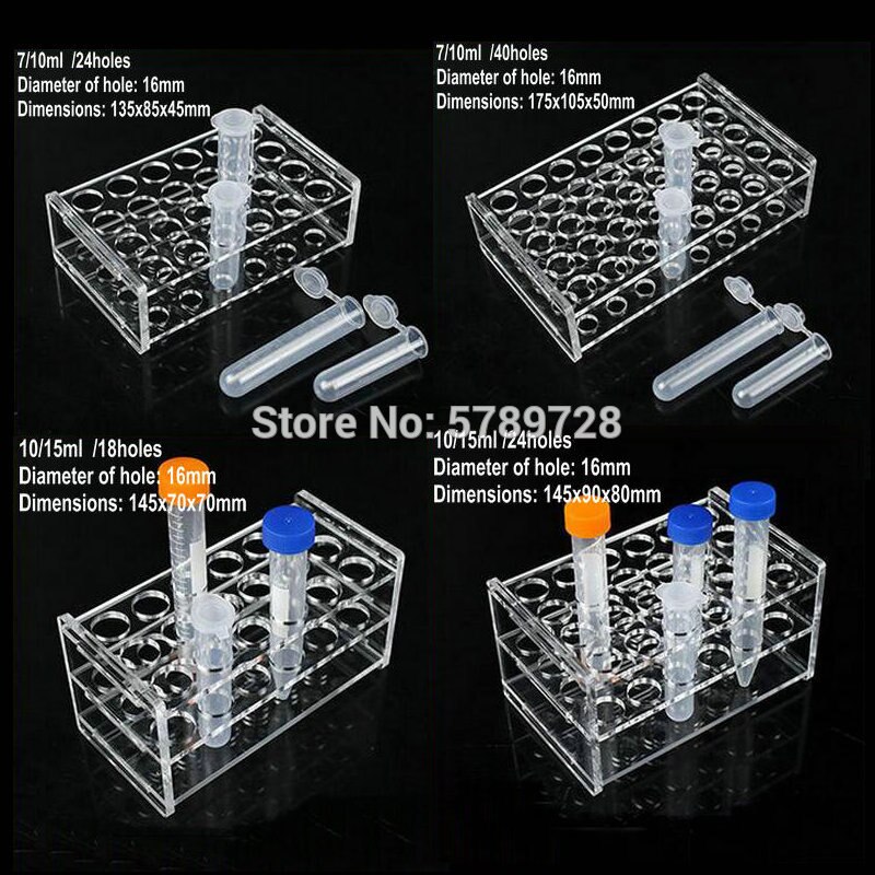 1pcs Transparent plexiglass centrifugal tube holder suit for 0.2ml 0.5ml 1.5/2ml 5ml 7/10ml 10/15ml Centrifuge tube