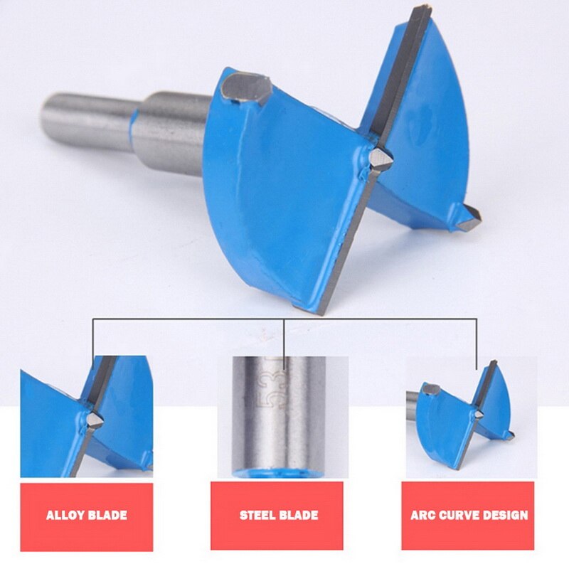 Woodworking Hole Saw Wood Cutter Forstner Drill Bit with Round Shank for Drilling Cutting Wood