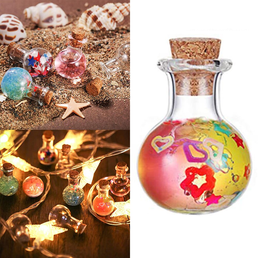 10 stuks mini-flessen van helder glas met kurken stoppers, voor knutseldecoratie, feest- en trouwbedankjes, flesjes, wensflesje