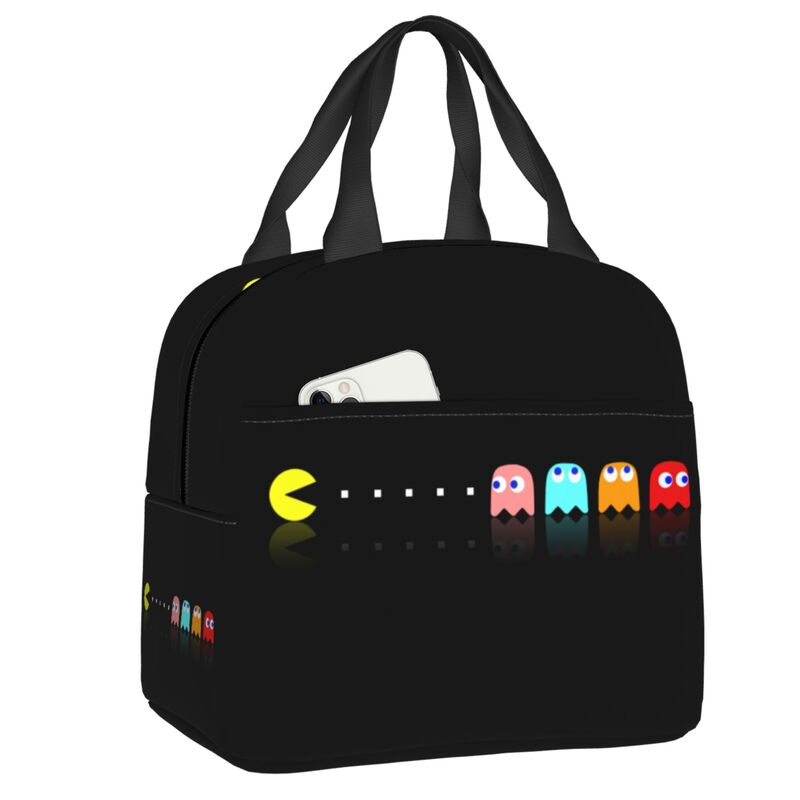 Classic Video Arcade Game Collage Insulated Lunch Bag Reusable Cooler Thermal Lunch Box Women Children Food Container Tote Bags: green