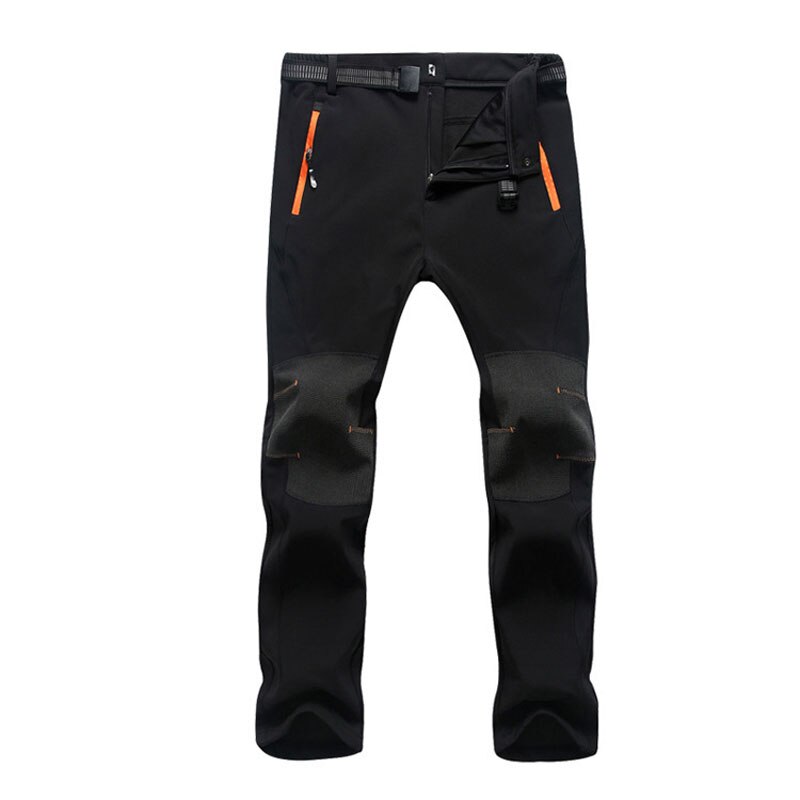 Zwarte, groene en grijze kleur waterdichte heren skibroek voor bergbeklimmen, outdoor vissen, kamperen, warme broek in grote maten: Zwart(mannen) / Xxl