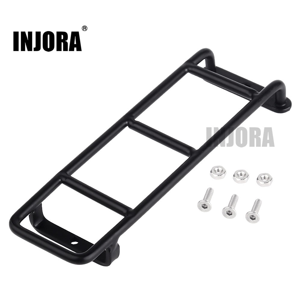 Injora 1 stk lige/buet metal sort stige trapper til 1:10 rc sten crawler traxxas trx 4 aksial scx 10 90046 d90