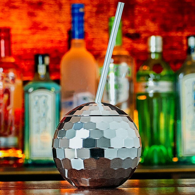 Gobelets de boule Disco Flash , verres de Cocktail uniques, décoration de Bar, lampe de poche de fête, paille, vin, bière, jus, verres à boisson