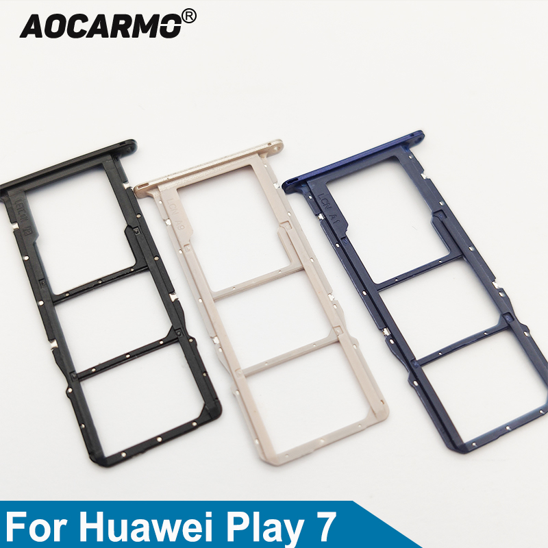 Aocarmo-Soporte de memoria Micro SD, bandeja de tarjeta Sim, ranura para Huawei Honor Play 7 DUA-AL00, pieza de repuesto