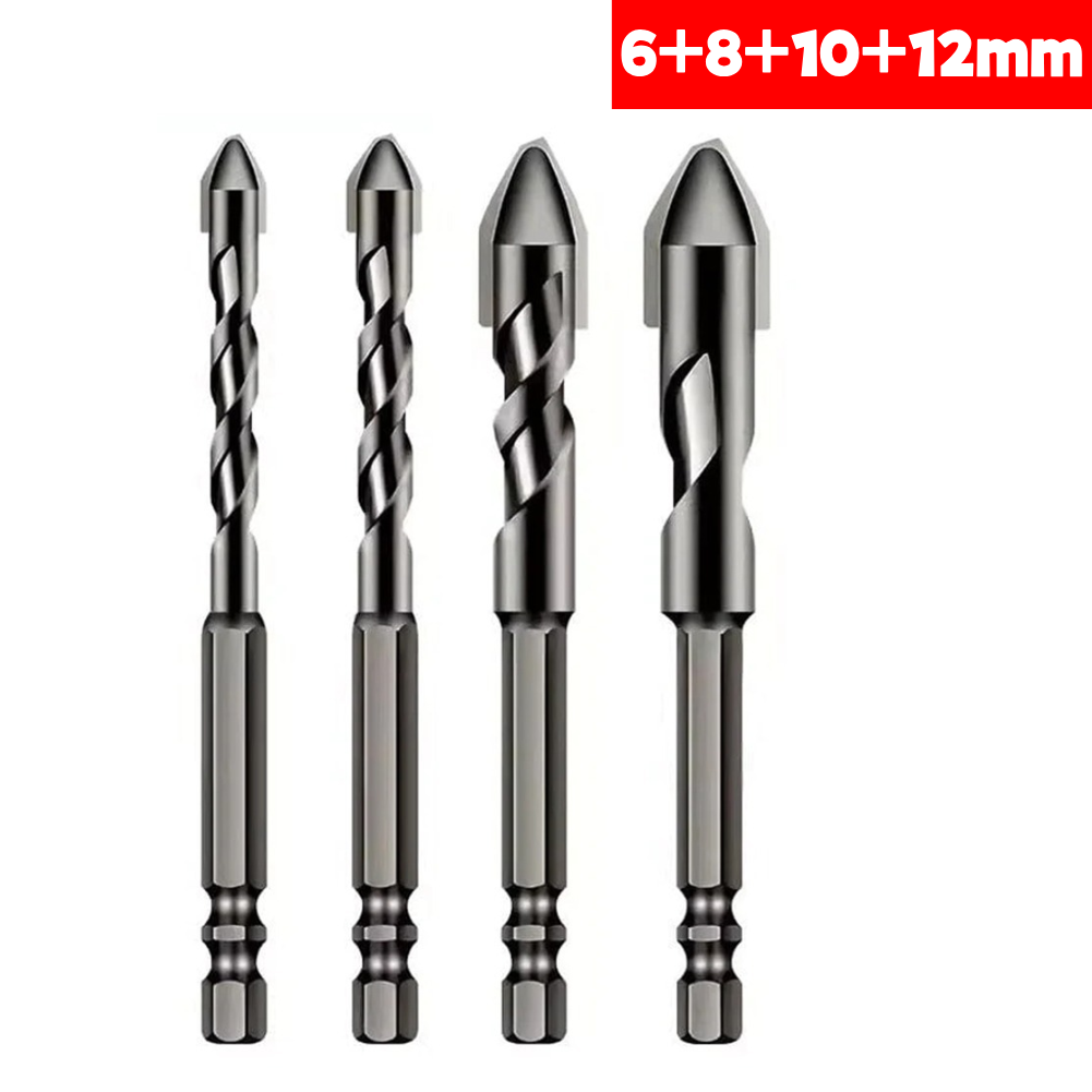 Brocas giratorias excéntricas de alta resistencia, juegos de brocas multifunción, 3/4 piezas, para madera, vidrio, azulejo y plástico: Grey