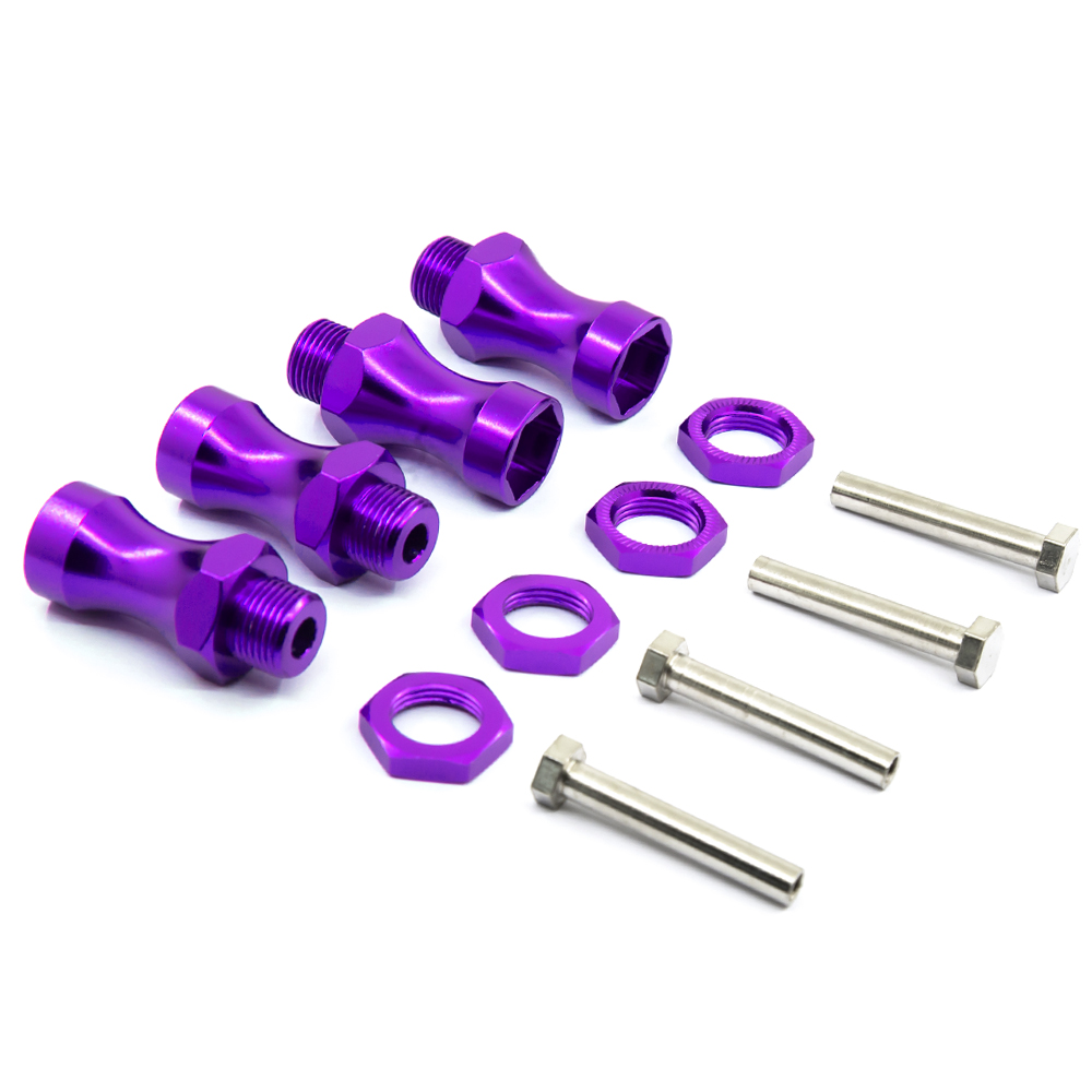 4pcs Wheel Hex 12mm Turn 17mm Lengthened Thickening 30MM Aluminum Adapter HSP 1/10 RC Car Buggy Bigfoot Truck Can Use 1/8 Tires: Ivory