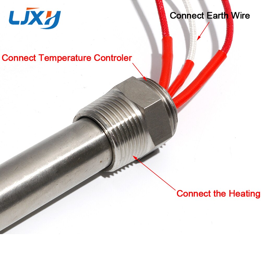 LJXH Electric Heating Tube for Radiator, Heat Conduction Oil Single Head Heating Rod, 6 Points Thread 220V 1000W/1500W/2000W