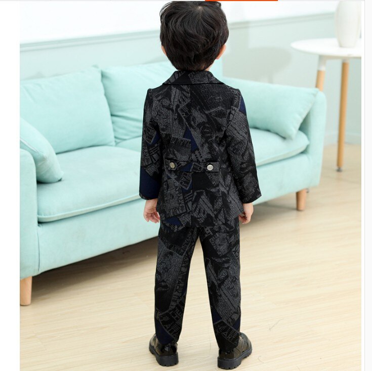 Little Boys Suits 3 Pcs Children's Formal Suit Coat + Pants + Shirt Baby Kids Casual Dress Clothes P169