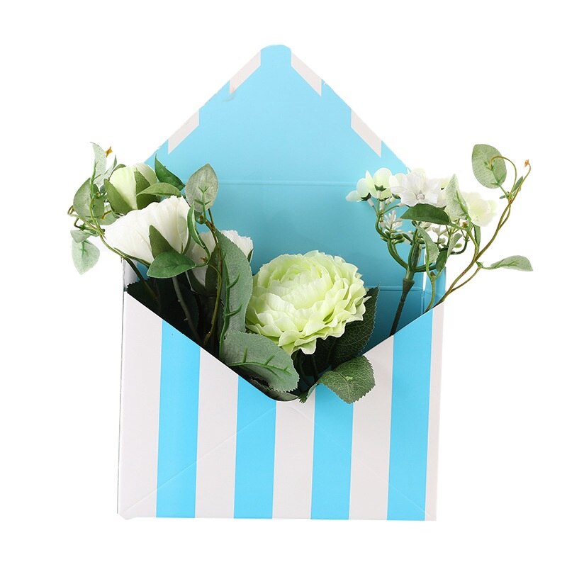 10Pcs Envelop Bloem Dozen Boeket Geschenkdoos Hand Houdt Vouwen Bloemen Boeket Papier Doos Romantische Bloem Papier Houder Decor