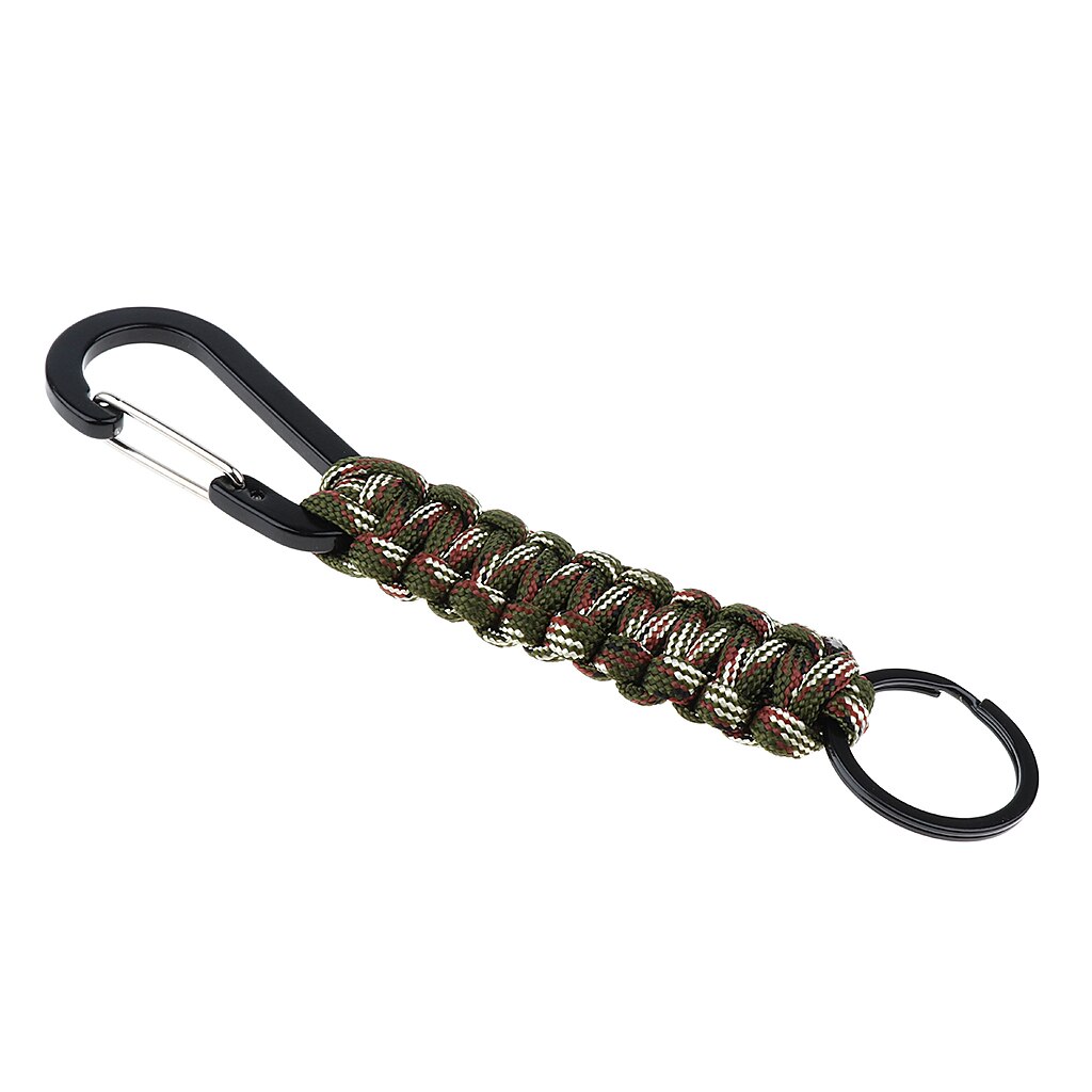 Outdoor Emergency Kit 7 Strand Core Paracord Lanyard Sleutelhanger Met Karabijnhaak Karabijnhaak Gesp: Camo B