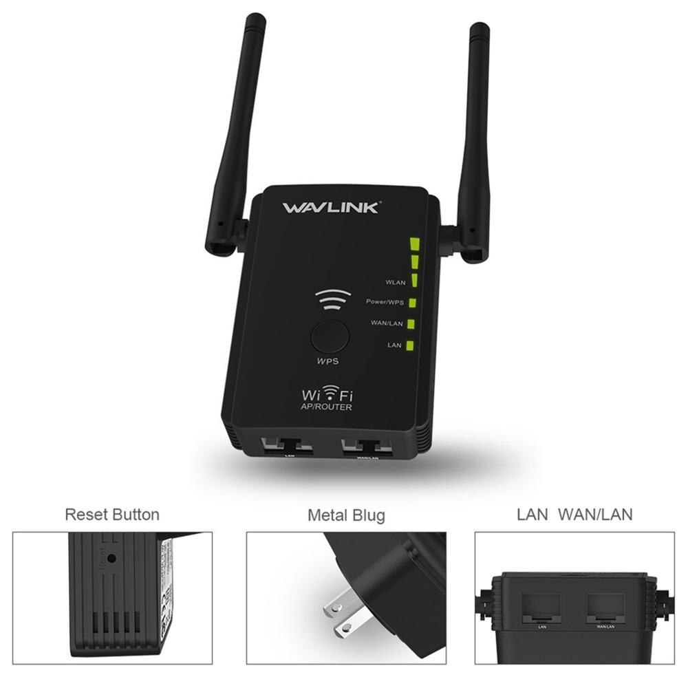 High Power Draadloze Wifi Repeater Router Access Point Ap N300 Wifi Range Extender Wps-knop Met 2 Externe Antennes