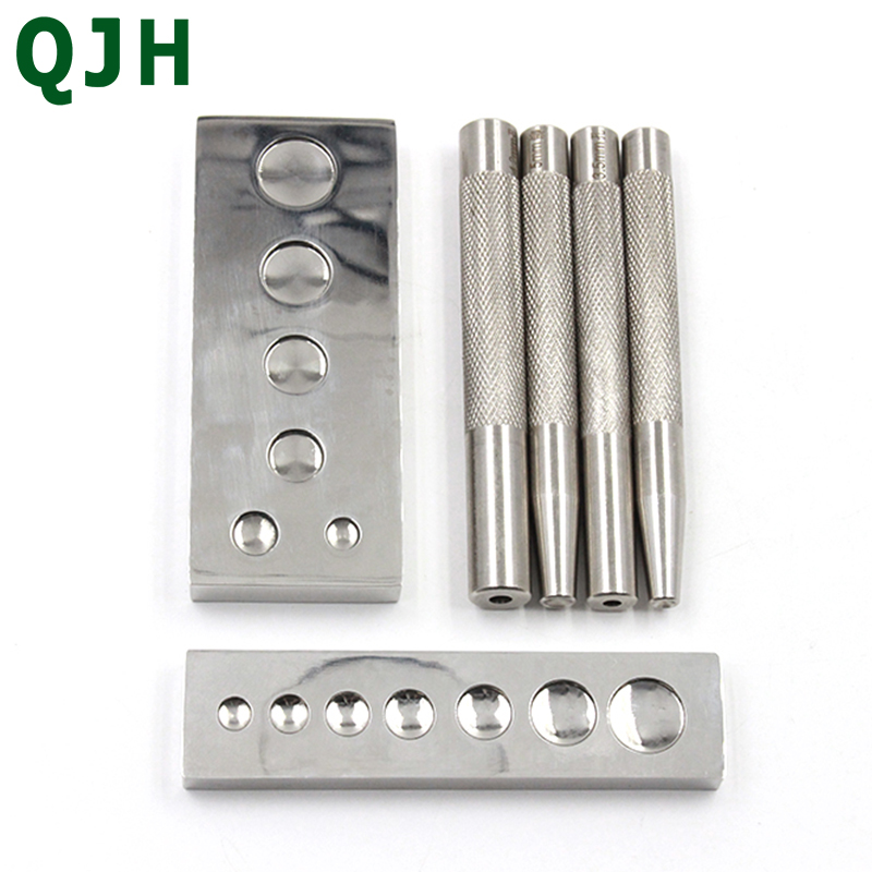 Metal Leather Craft Tool Die Punch Hole Snap Rivet Button Setter Base Kit DIY Punching and Mounting Rivet Buttons Tools
