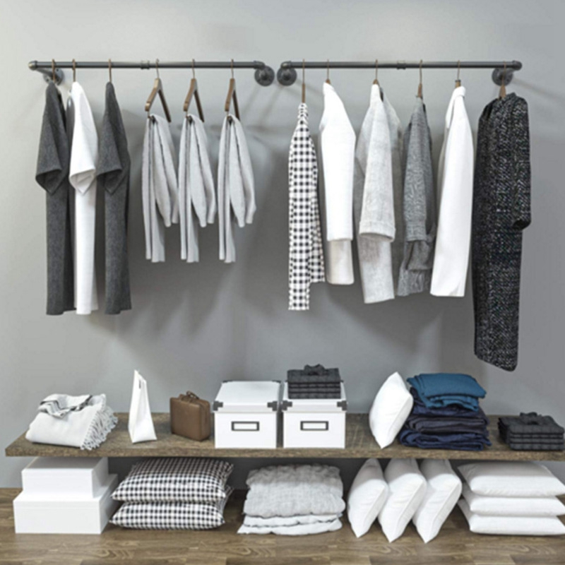 Étagère suspendue murale polyvalente pour vêtements de chambre à coucher, gain de place: Default Title