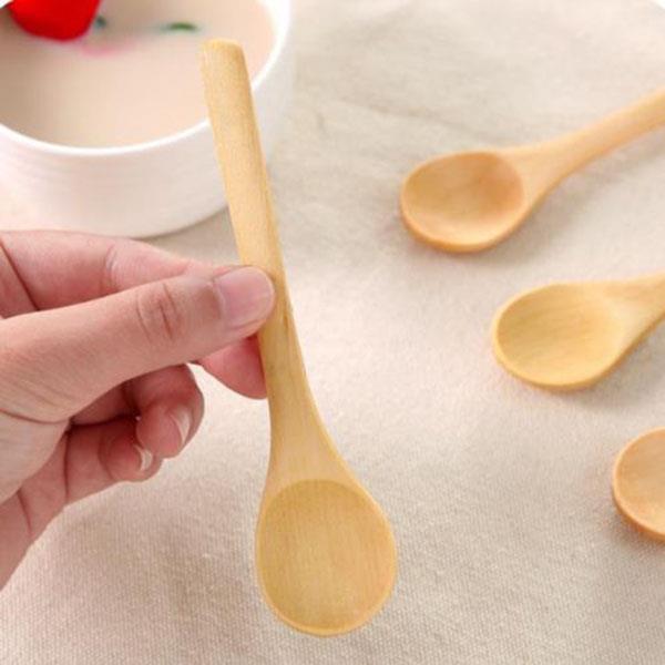 Wooden 13cm Coffee Salt Spoon Flavor Scoop Long Handle Small Accessories Kitchen Convenient Cookware Cooking Sugar Tool