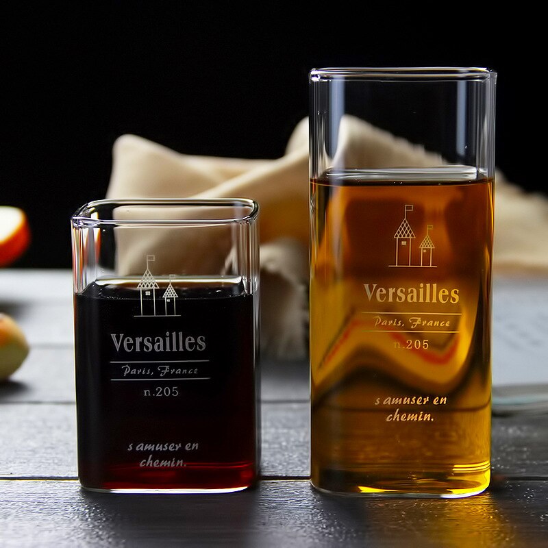Nordisk stil firkantet munn kopp høy borosilikat varmebestandig glass kopp husholdningsdrikk kopp melk kopp øl kopp  b200119