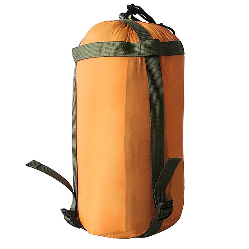 Vandreture rejsetaske udendørs soveudstyr flerfarvet løbebånd arrangør udendørs camping kompression sovepose: Orange