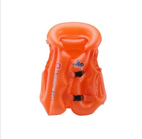 Chaleco inflable de PVC para niños, salvavidas con flotador de seguridad para natación, aprender a nadar,: m / Naranja